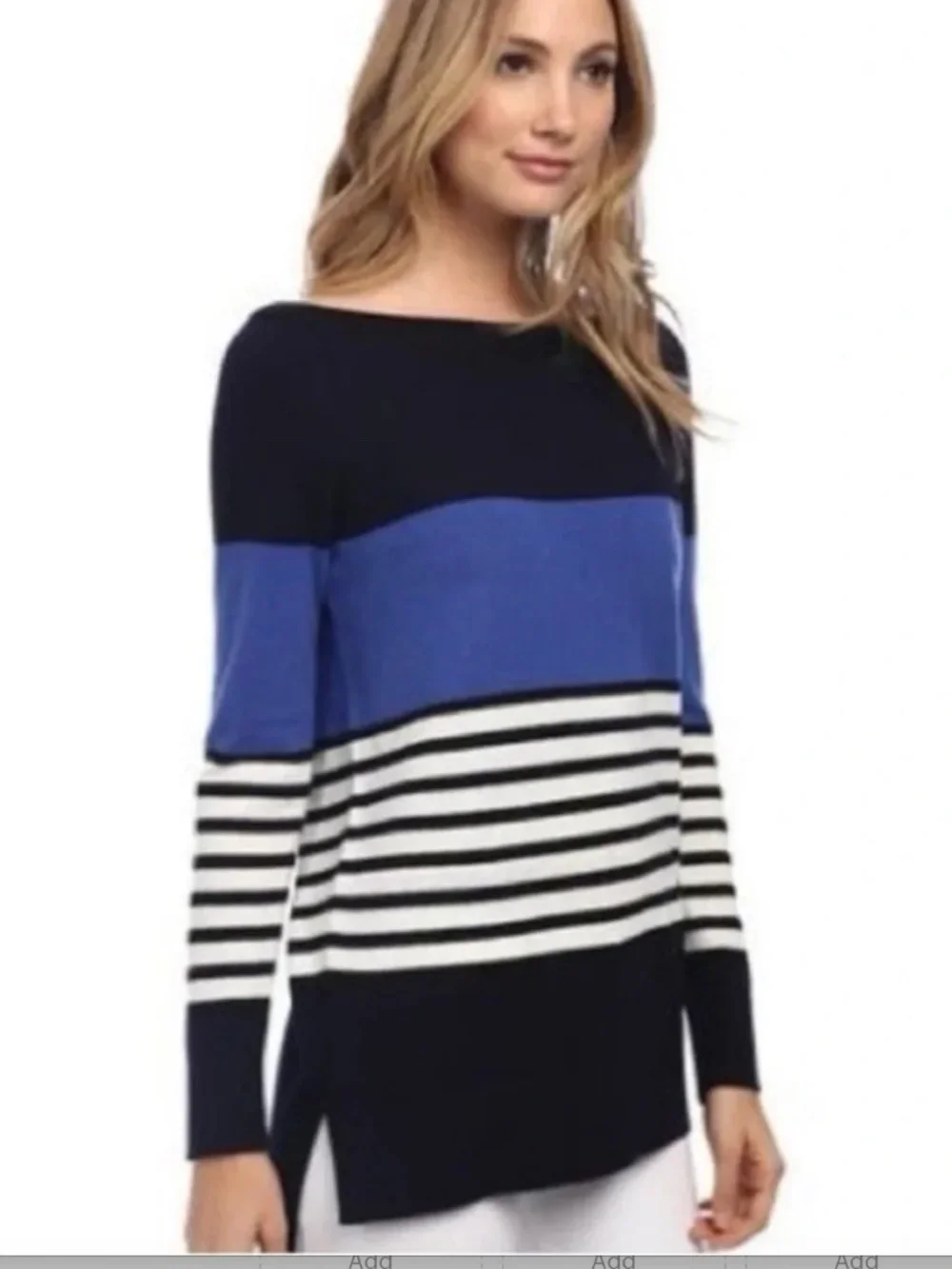 KATE SPADE NEW YORK Amari Striped Wool-Blend Boatneck Sweater EUC/sz M